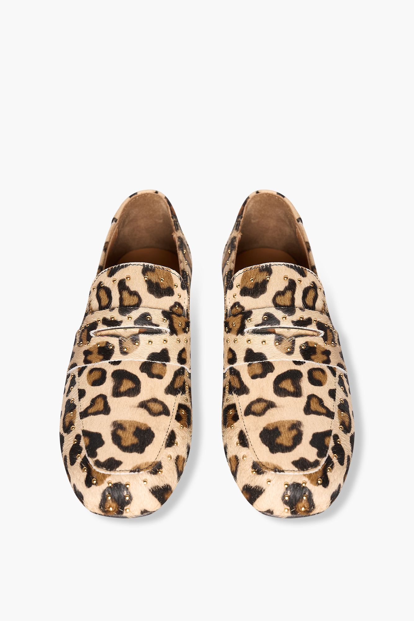 LOAFER DAMES LEER STUDS BURT PANTERPRINT