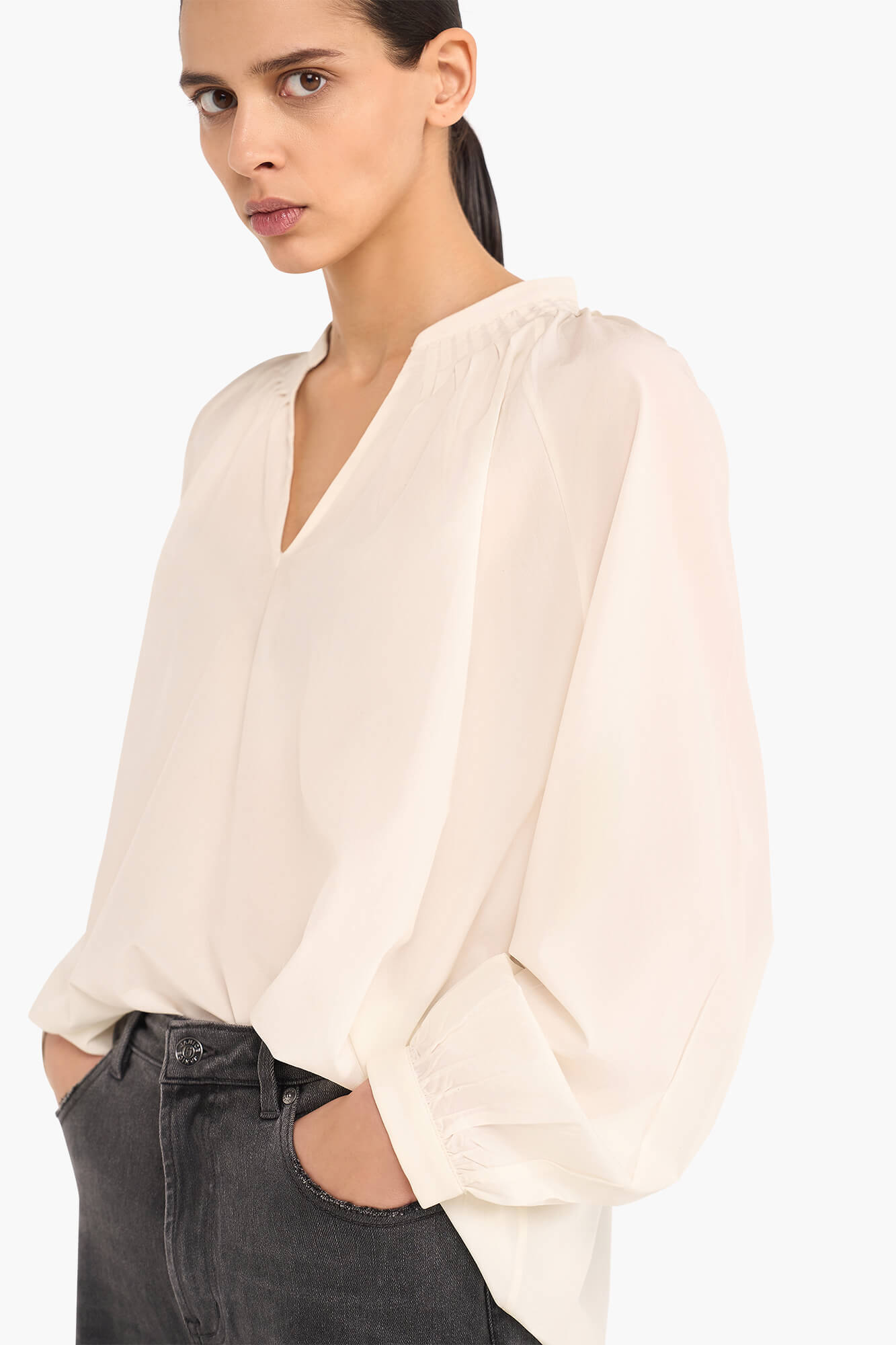 ZIJDEN DAMES BLOUSE LANDON OFF WHITE